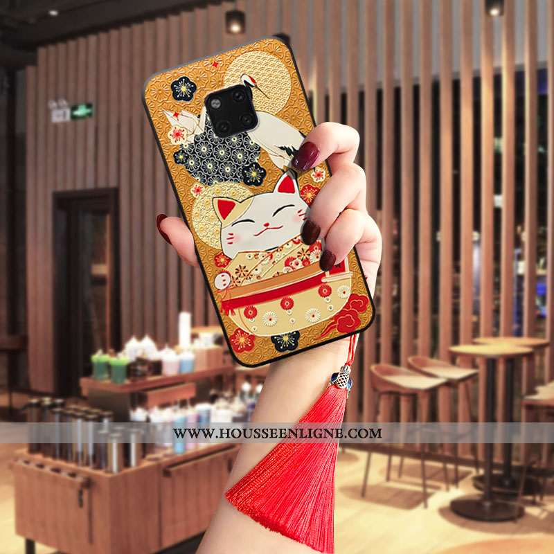 Coque Huawei Mate 20 Pro Fluide Doux Personnalité À Franges Chat Téléphone Portable Rose Incassable