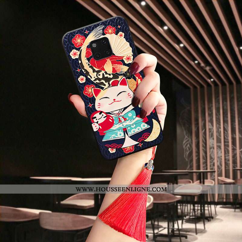 Coque Huawei Mate 20 Pro Fluide Doux Personnalité À Franges Chat Téléphone Portable Rose Incassable