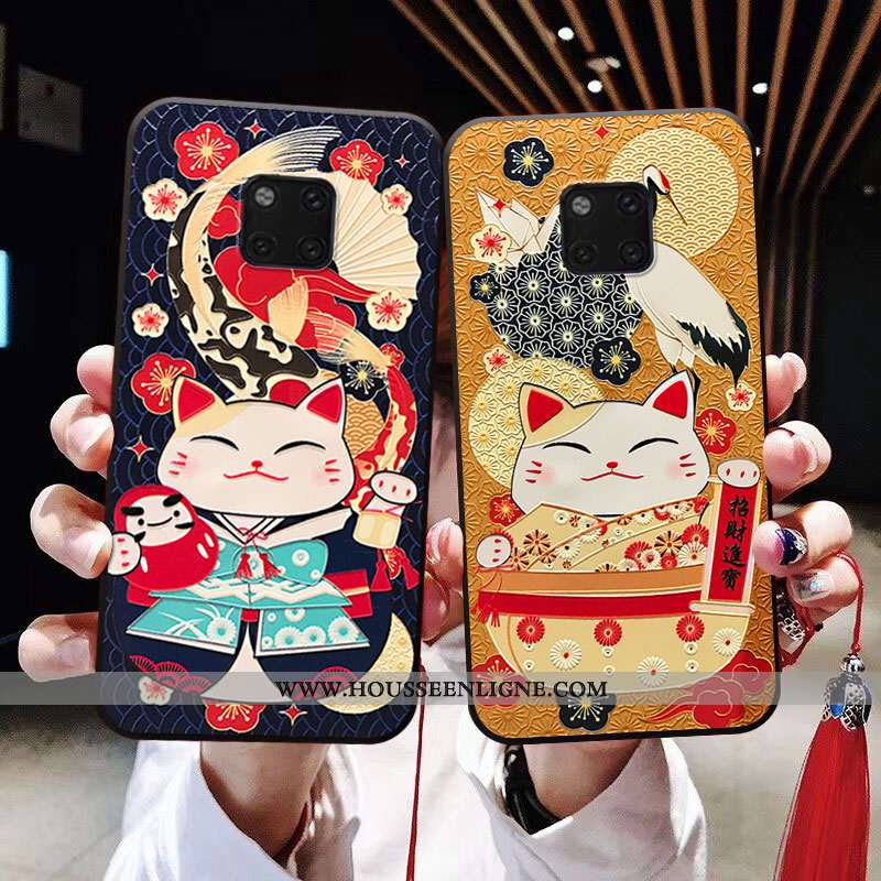 Coque Huawei Mate 20 Pro Fluide Doux Personnalité À Franges Chat Téléphone Portable Rose Incassable