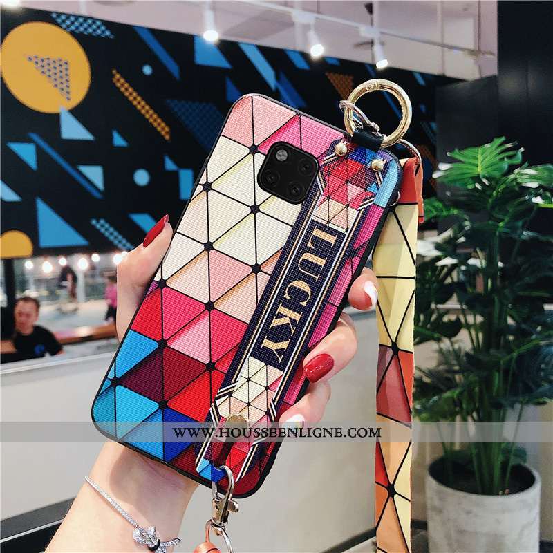 Coque Huawei Mate 20 Pro Ornements Suspendus Tendance Rouge Net Rouge Incassable Courte