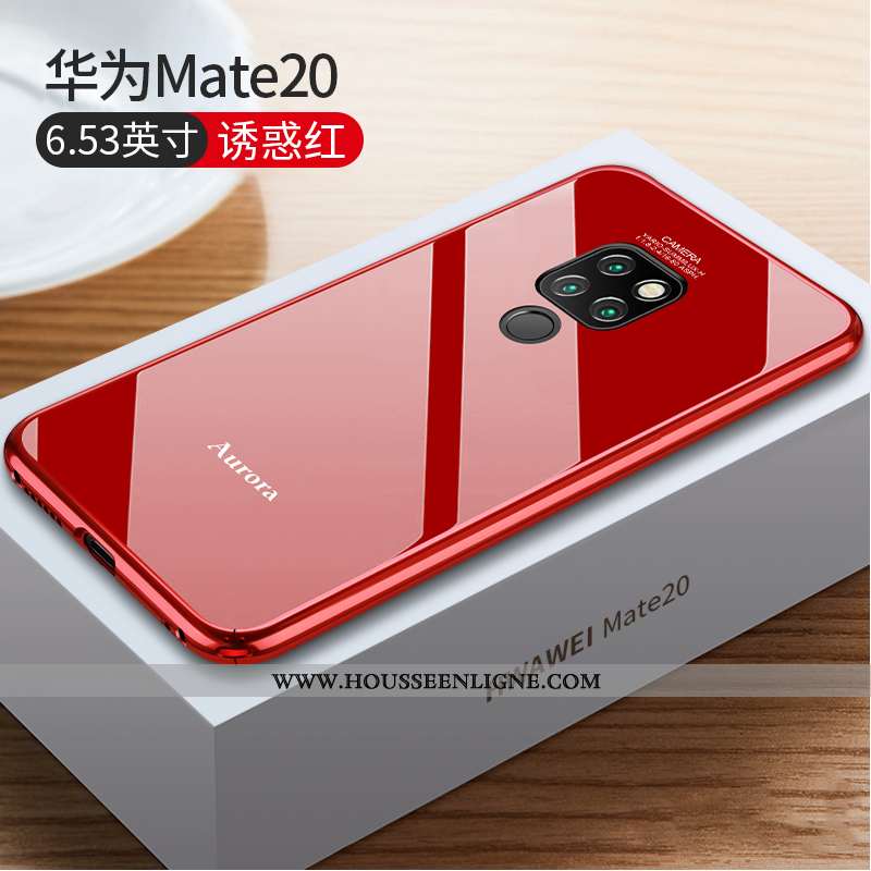 Coque Huawei Mate 20 Protection Métal Incassable Tendance Légère Net Rouge Border Noir