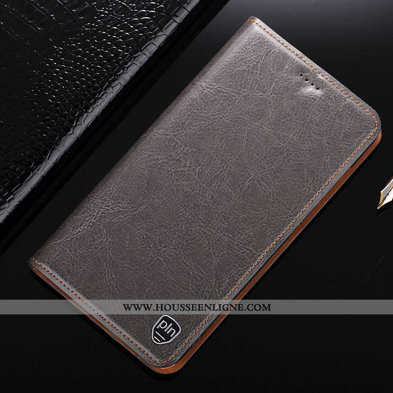 Coque Huawei Mate 20 Rs Cuir Véritable Cuir Protection Gris Étui Modèle Fleurie Téléphone Portable