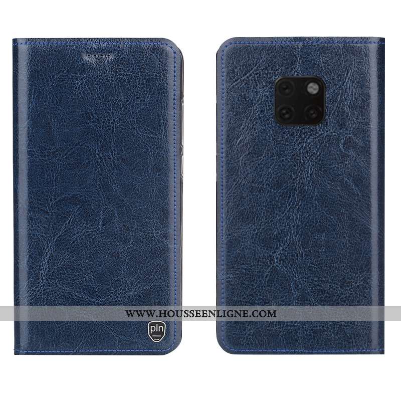 Coque Huawei Mate 20 Rs Cuir Véritable Cuir Protection Gris Étui Modèle Fleurie Téléphone Portable