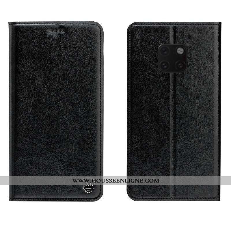 Coque Huawei Mate 20 Rs Cuir Véritable Cuir Protection Gris Étui Modèle Fleurie Téléphone Portable