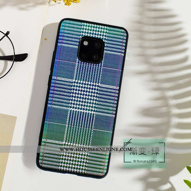 Coque Huawei Mate 20 Rs Fluide Doux Cuir Véritable Téléphone Portable Qualité Cuir Ultra Étui Bleu