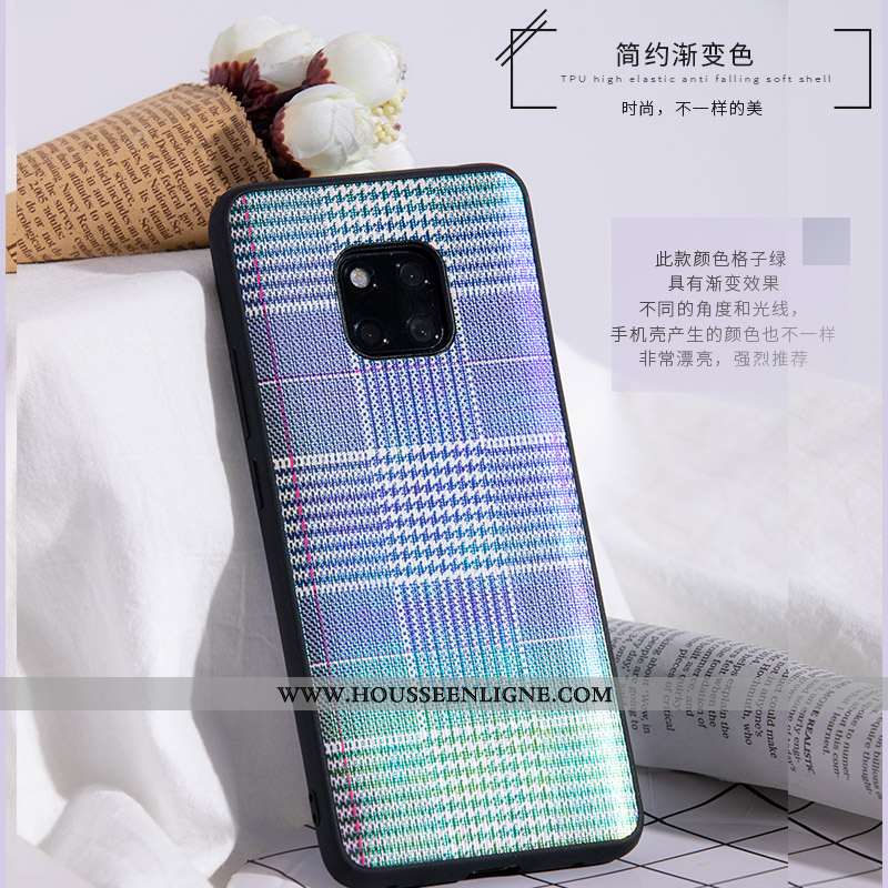Coque Huawei Mate 20 Rs Fluide Doux Cuir Véritable Téléphone Portable Qualité Cuir Ultra Étui Bleu