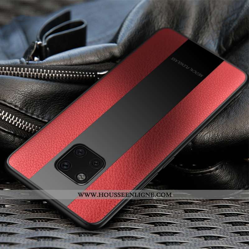 Coque Huawei Mate 20 Rs Modèle Fleurie Protection Incassable Personnalité Tendance Cuir Rouge