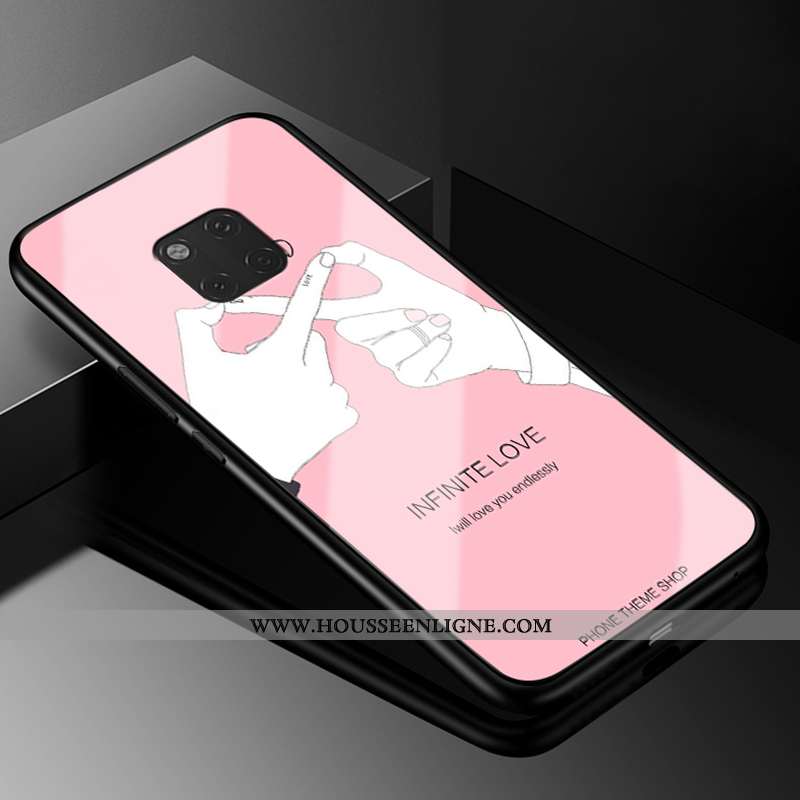 Coque Huawei Mate 20 Rs Verre Vintage Fluide Doux Téléphone Portable Amoureux Tout Compris Bleu