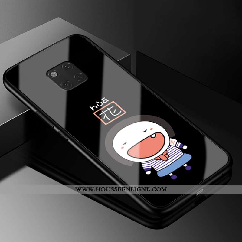 Coque Huawei Mate 20 Rs Verre Vintage Fluide Doux Téléphone Portable Amoureux Tout Compris Bleu