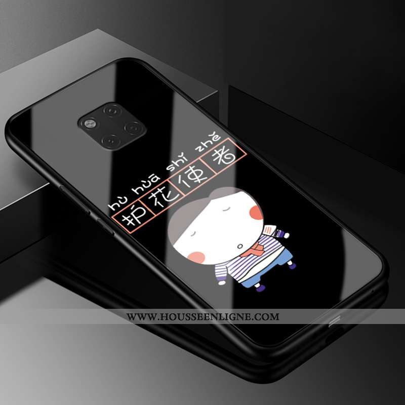 Coque Huawei Mate 20 Rs Verre Vintage Fluide Doux Téléphone Portable Amoureux Tout Compris Bleu