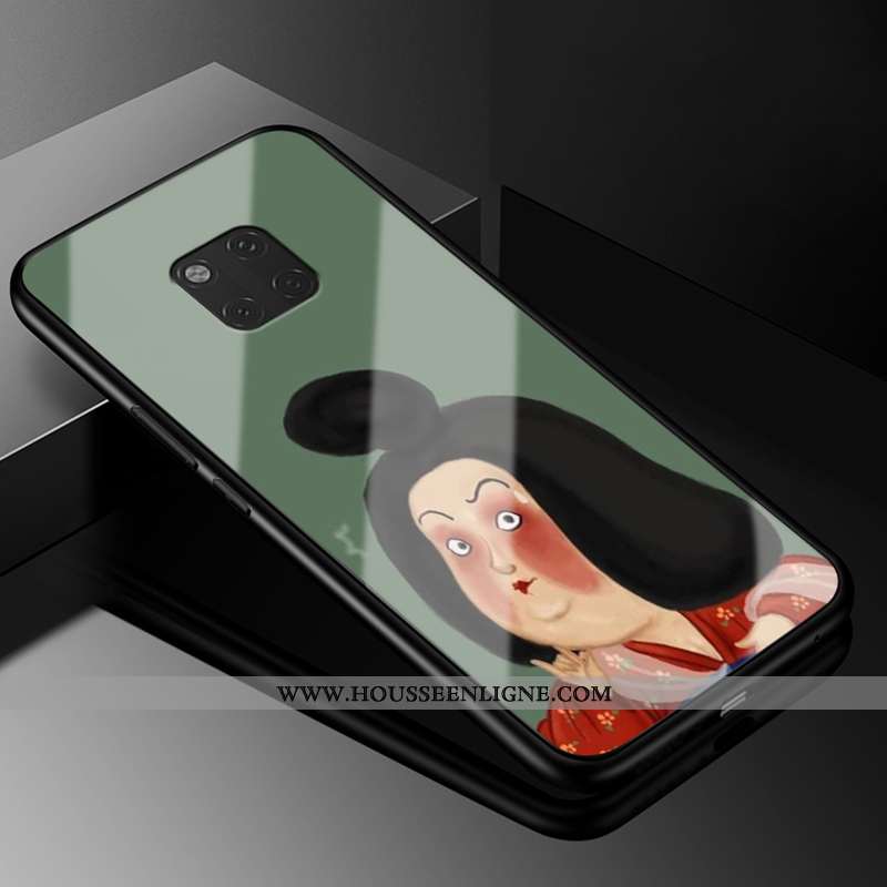 Coque Huawei Mate 20 Rs Verre Vintage Fluide Doux Téléphone Portable Amoureux Tout Compris Bleu