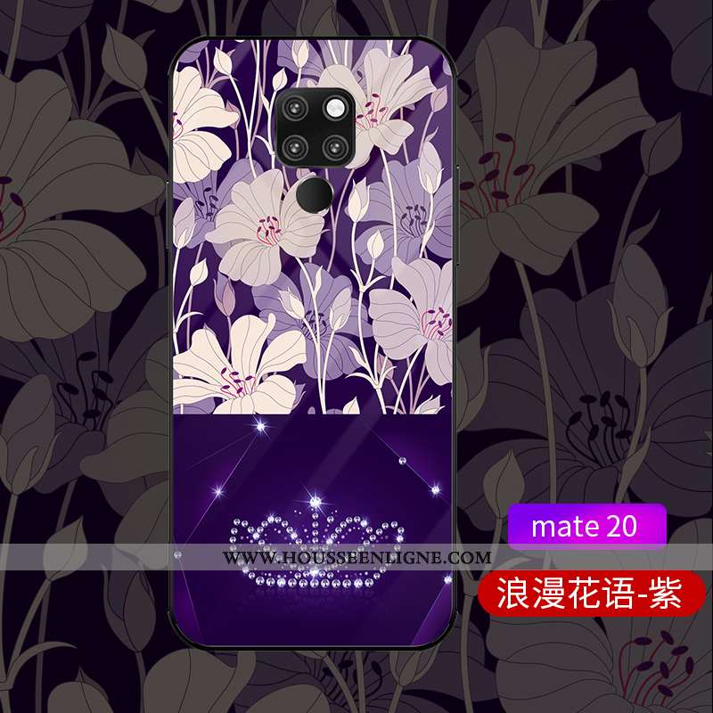 Coque Huawei Mate 20 Verre Personnalité Célébrité Luxe Créatif Tout Compris Protection Violet