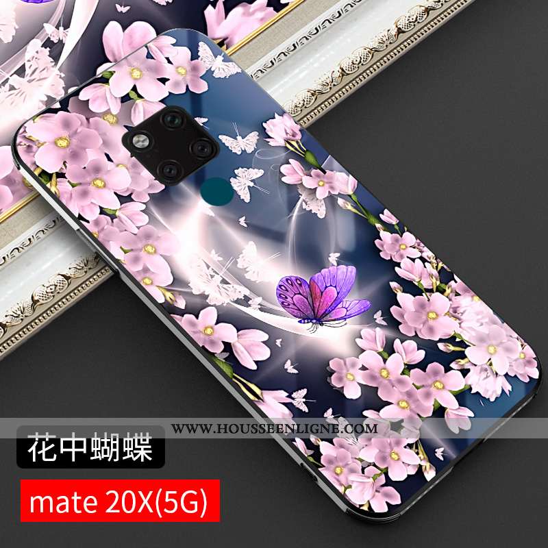 Coque Huawei Mate 20 X Verre Tendance Téléphone Portable Protection Incassable Tout Compris Bleu