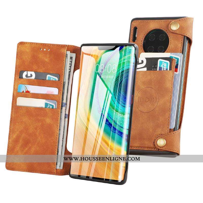 Coque Huawei Mate 30 Accessoires Protection Cuir Étui Tout Compris Housse Marron