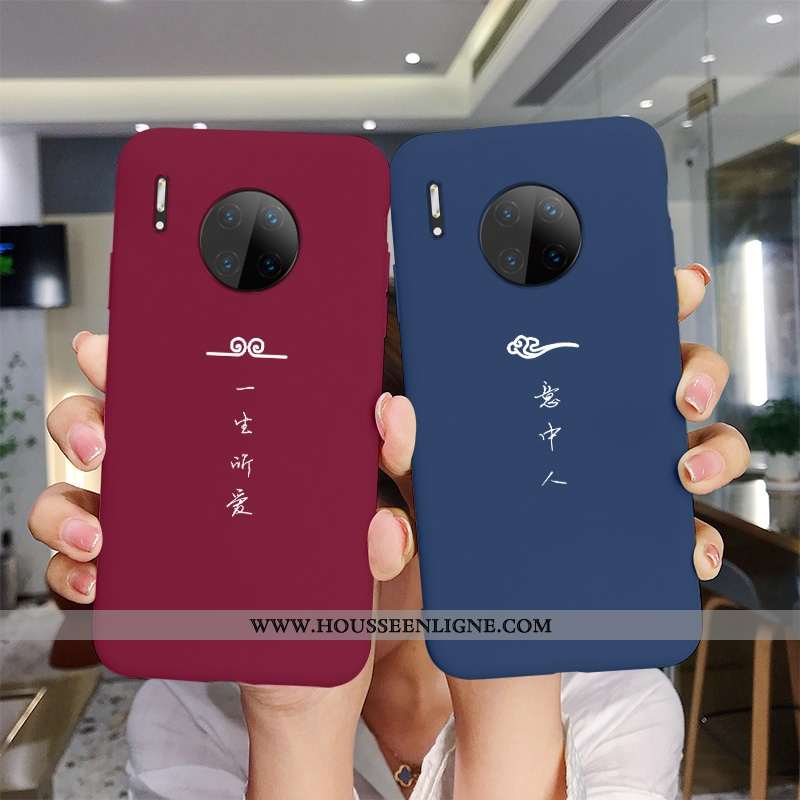 Coque Huawei Mate 30 Créatif Silicone Rouge Net Rouge Tout Compris Simple Protection