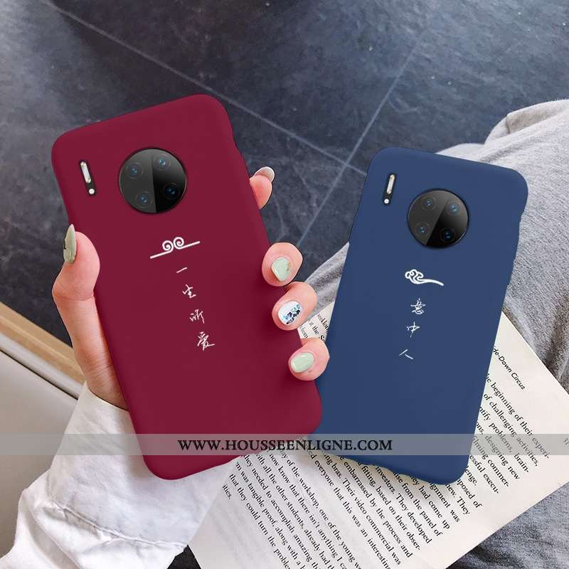 Coque Huawei Mate 30 Créatif Silicone Rouge Net Rouge Tout Compris Simple Protection
