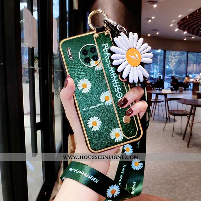 Coque Huawei Mate 30 Fluide Doux Silicone Net Rouge Style Chinois Téléphone Portable Créatif Verte