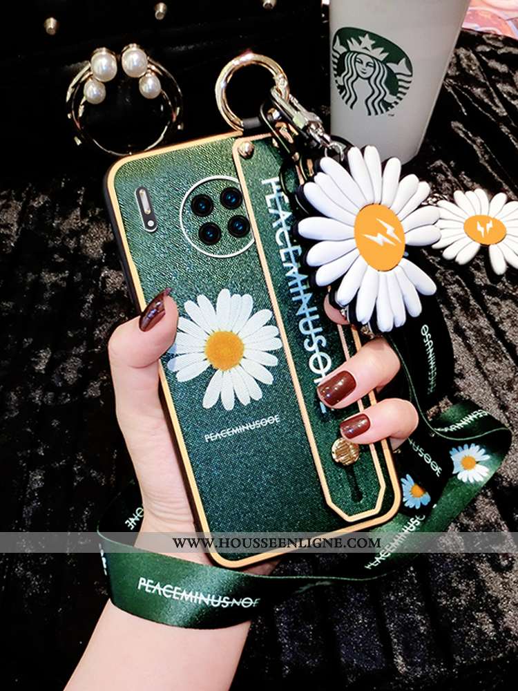 Coque Huawei Mate 30 Fluide Doux Silicone Net Rouge Style Chinois Téléphone Portable Créatif Verte