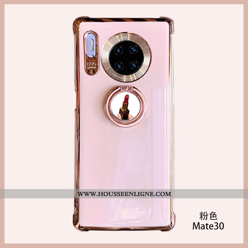 Coque Huawei Mate 30 Fluide Doux Silicone Tout Compris Anneau Support Personnalité Rouge