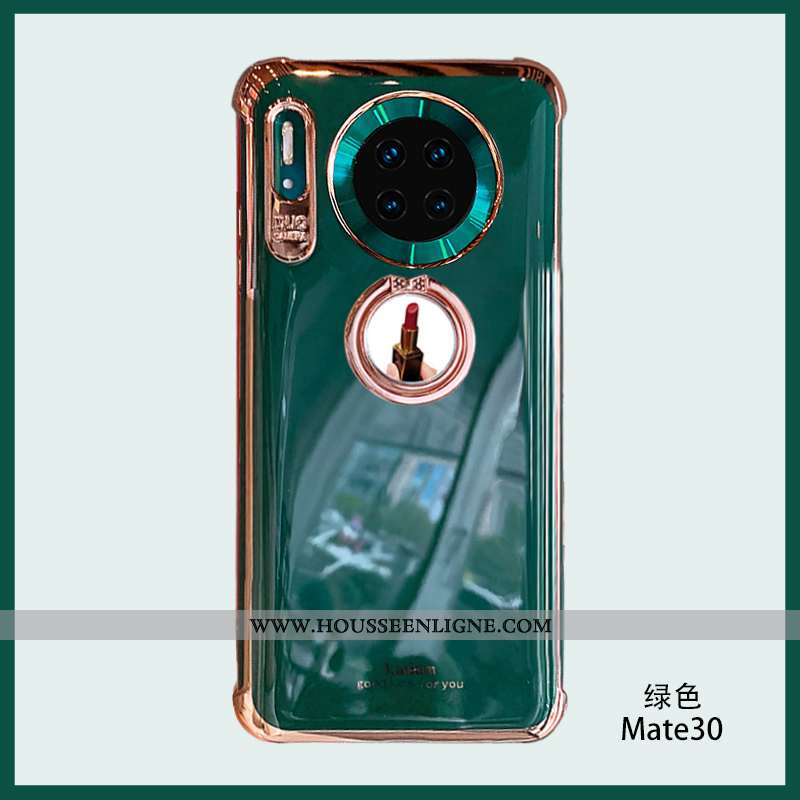 Coque Huawei Mate 30 Fluide Doux Silicone Tout Compris Anneau Support Personnalité Rouge