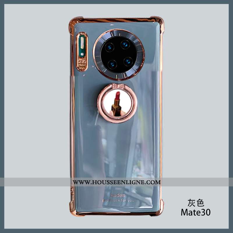 Coque Huawei Mate 30 Fluide Doux Silicone Tout Compris Anneau Support Personnalité Rouge