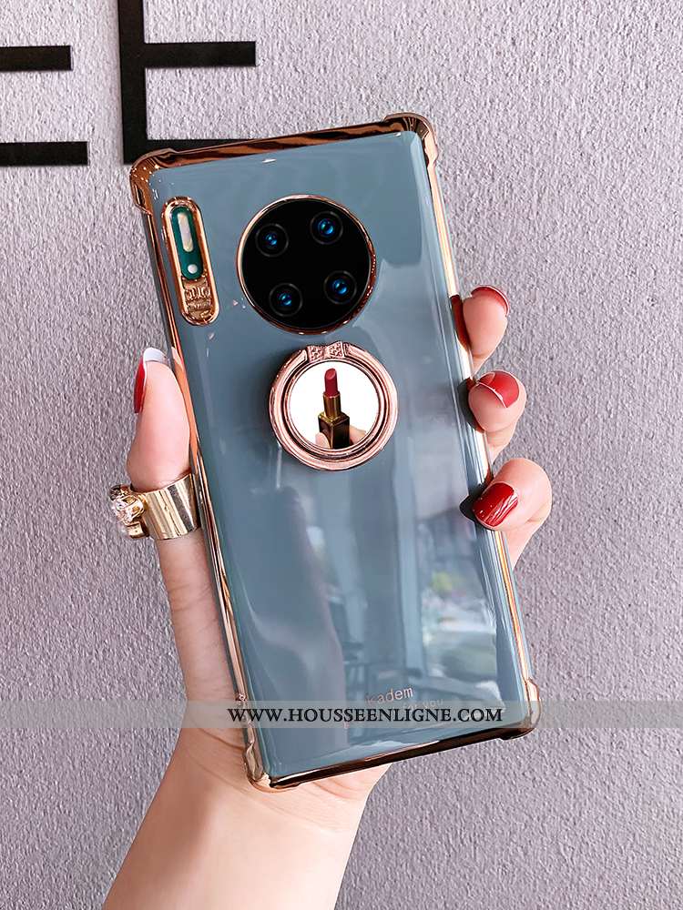 Coque Huawei Mate 30 Fluide Doux Silicone Tout Compris Anneau Support Personnalité Rouge