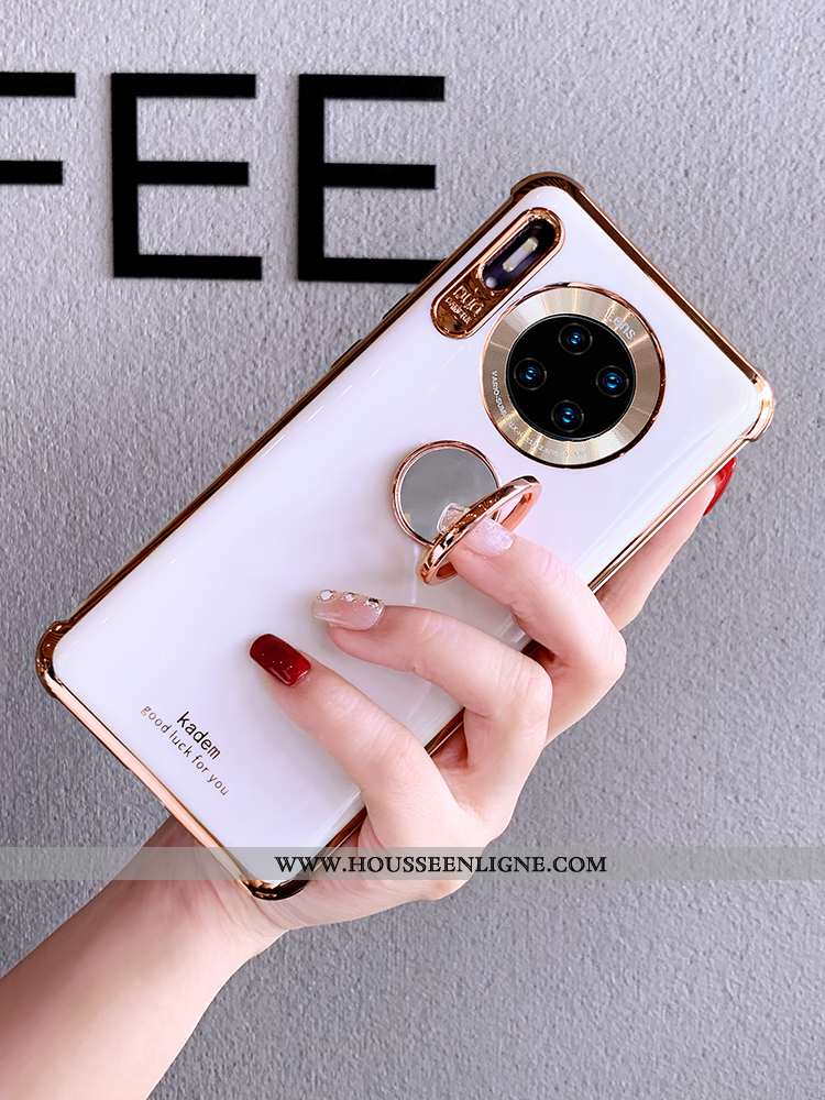 Coque Huawei Mate 30 Fluide Doux Silicone Tout Compris Anneau Support Personnalité Rouge
