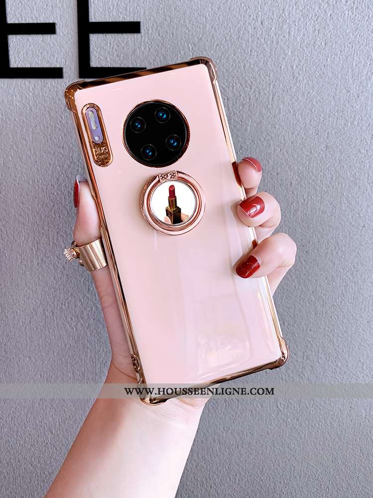Coque Huawei Mate 30 Fluide Doux Silicone Tout Compris Anneau Support Personnalité Rouge