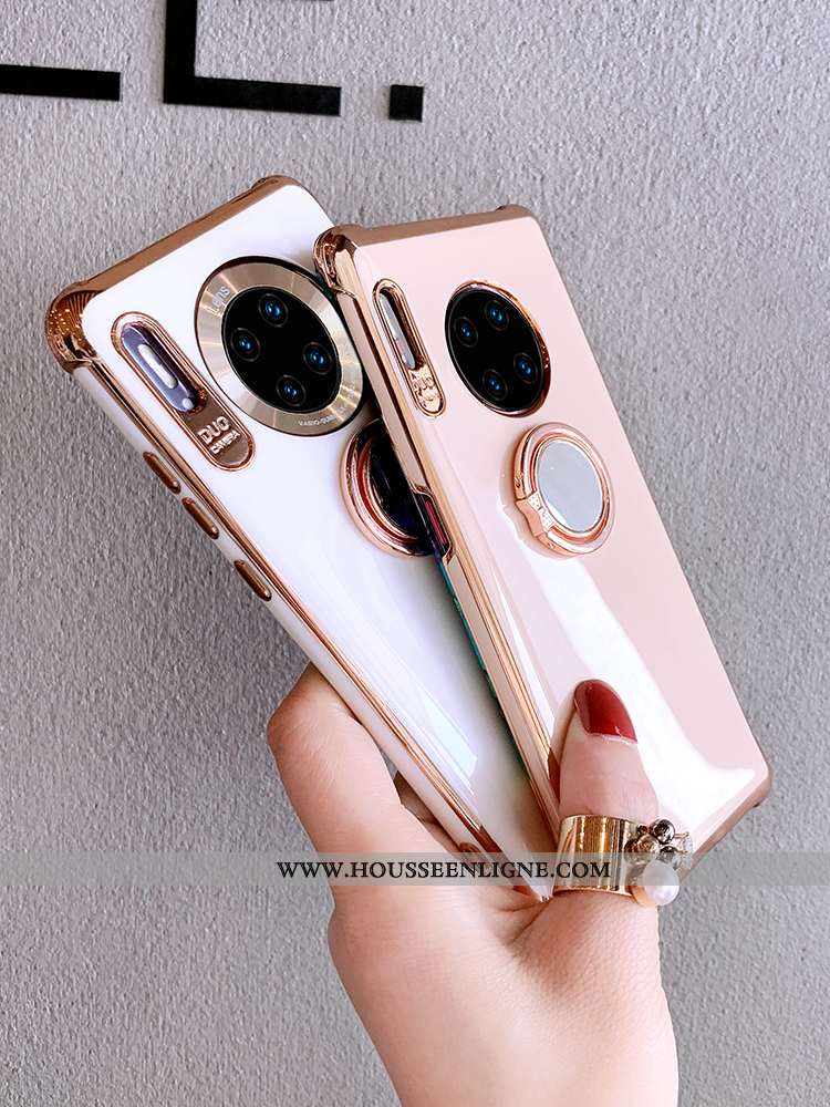 Coque Huawei Mate 30 Fluide Doux Silicone Tout Compris Anneau Support Personnalité Rouge