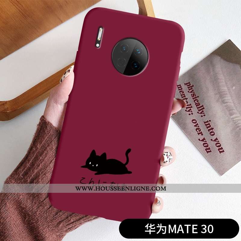 Coque Huawei Mate 30 Fluide Doux Silicone Étui Tout Compris Délavé En Daim Téléphone Portable Ultra 