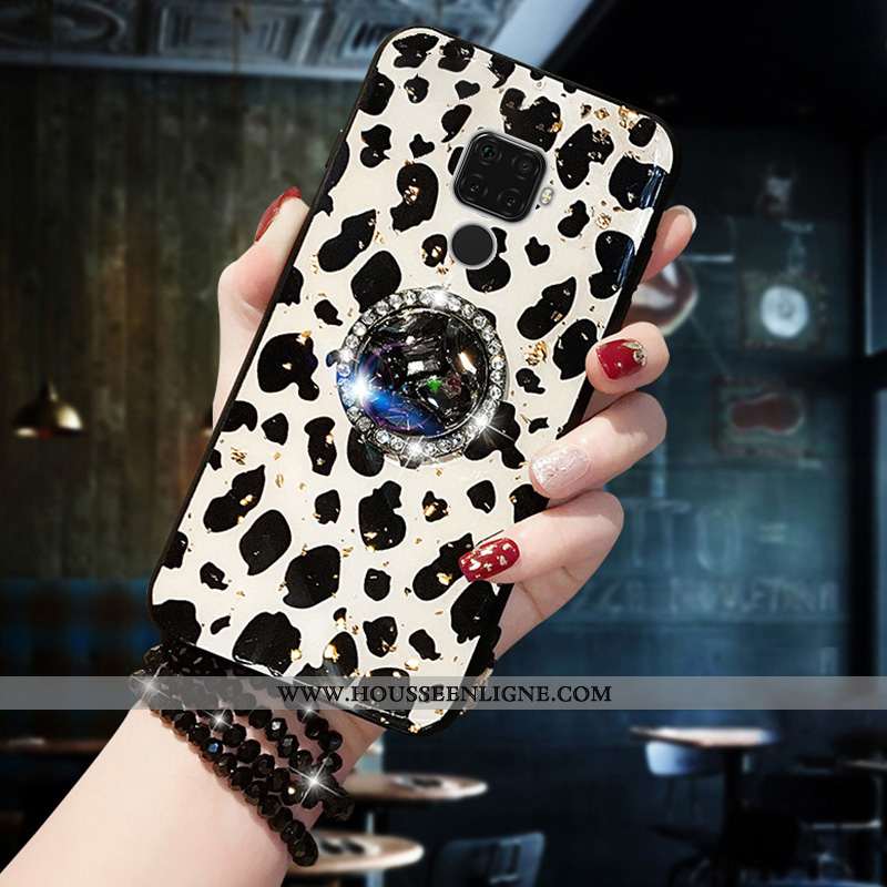 Coque Huawei Mate 30 Lite Fluide Doux Silicone Noir Léopard Protection Modèle Fleurie