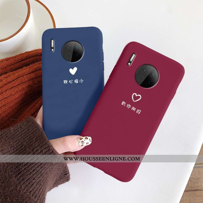 Coque Huawei Mate 30 Légère Fluide Doux Mode Ultra Amoureux Nouveau Délavé En Daim Rouge
