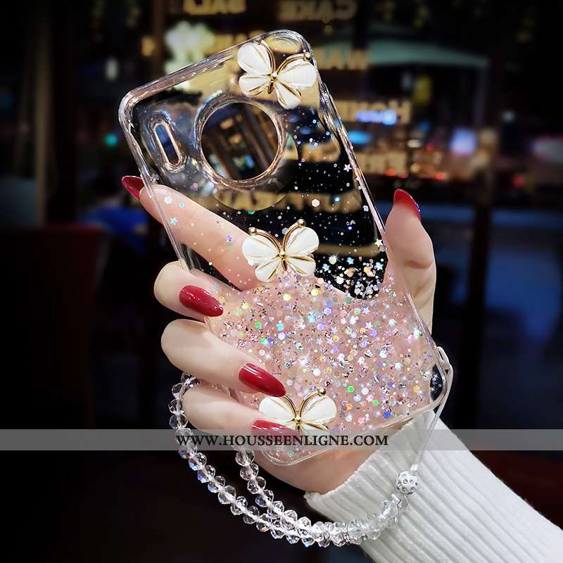 Coque Huawei Mate 30 Ornements Suspendus Tendance Incassable Net Rouge Luxe Étui Nouveau Blanche