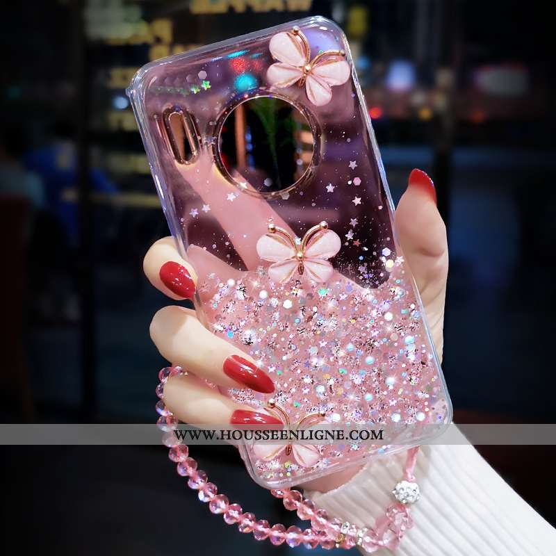 Coque Huawei Mate 30 Ornements Suspendus Tendance Incassable Net Rouge Luxe Étui Nouveau Blanche