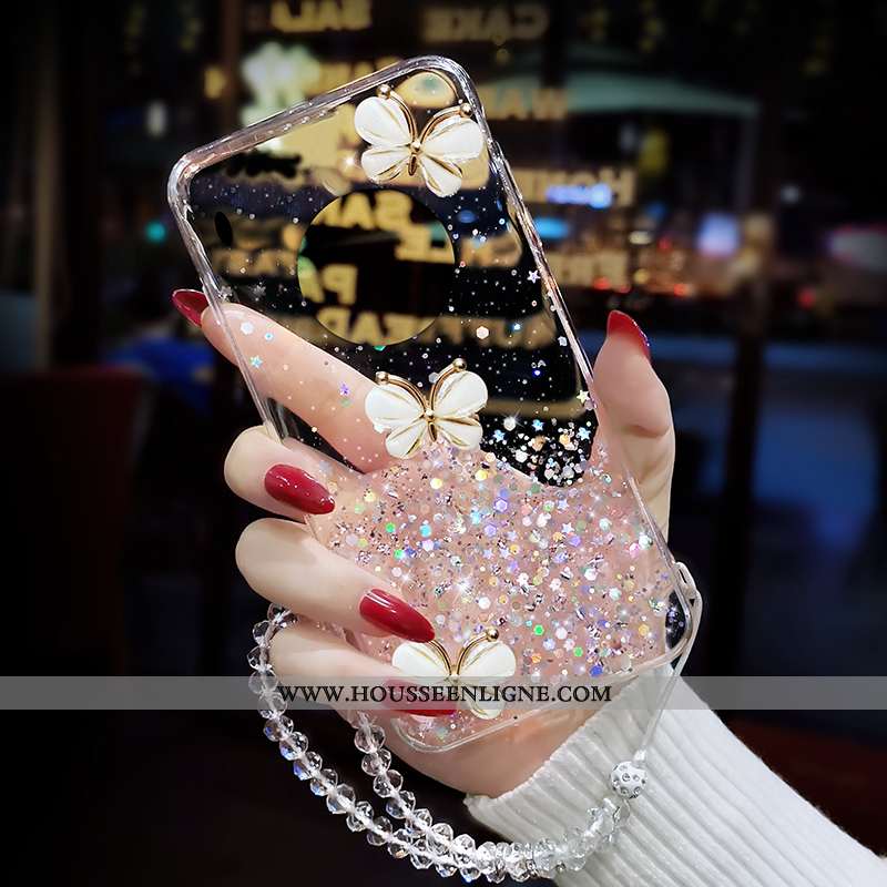 Coque Huawei Mate 30 Ornements Suspendus Tendance Incassable Net Rouge Luxe Étui Nouveau Blanche