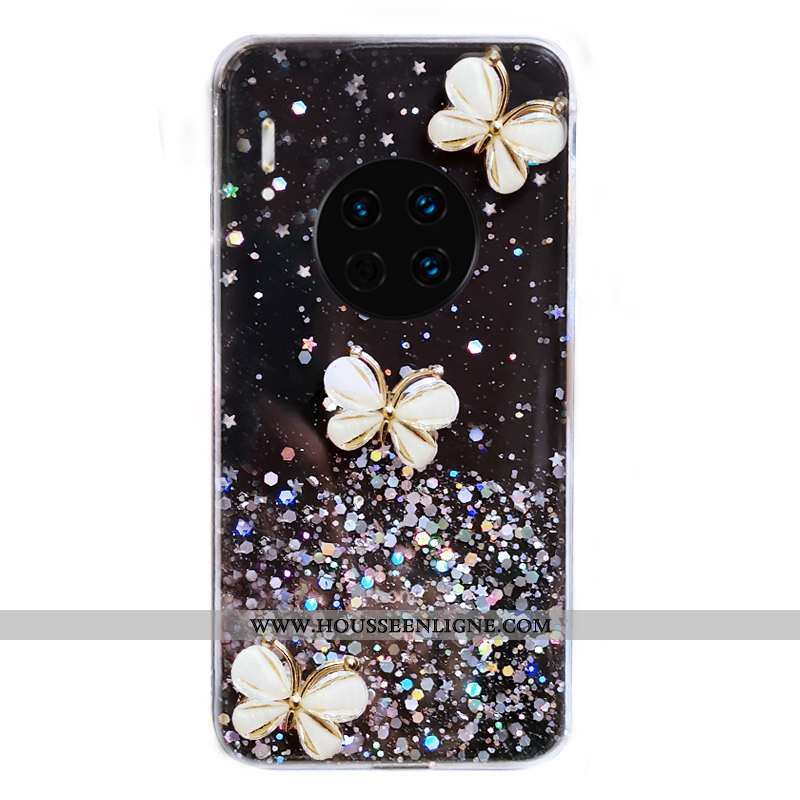 Coque Huawei Mate 30 Ornements Suspendus Tendance Incassable Net Rouge Luxe Étui Nouveau Blanche