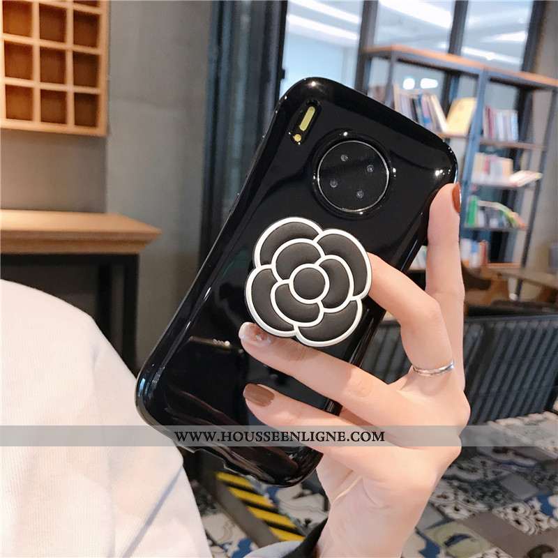 Coque Huawei Mate 30 Pro Créatif Fluide Doux Étui Téléphone Portable Support Fleurs Rouge