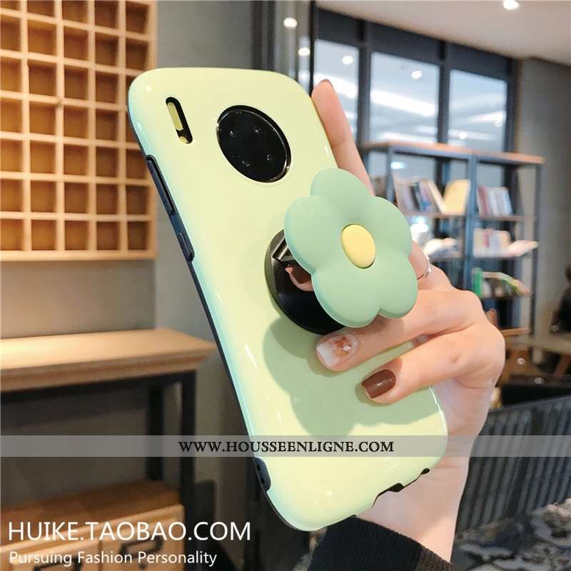 Coque Huawei Mate 30 Pro Créatif Fluide Doux Étui Téléphone Portable Support Fleurs Rouge