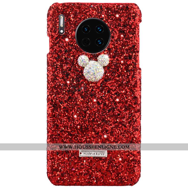 Coque Huawei Mate 30 Pro Créatif Tendance Strass Net Rouge Élégant Grand Rat