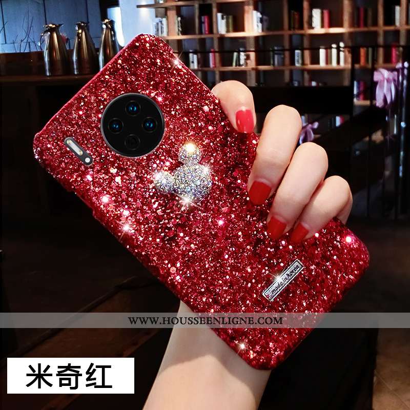 Coque Huawei Mate 30 Pro Créatif Tendance Strass Net Rouge Élégant Grand Rat