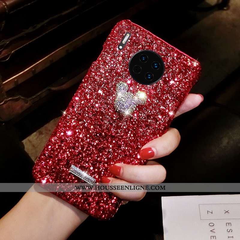 Coque Huawei Mate 30 Pro Créatif Tendance Strass Net Rouge Élégant Grand Rat