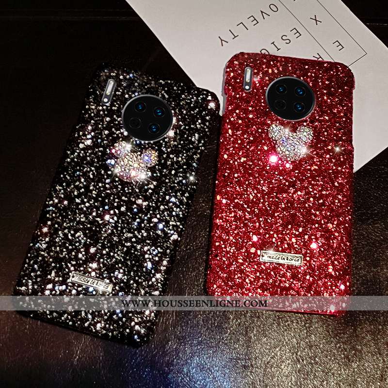 Coque Huawei Mate 30 Pro Créatif Tendance Strass Net Rouge Élégant Grand Rat