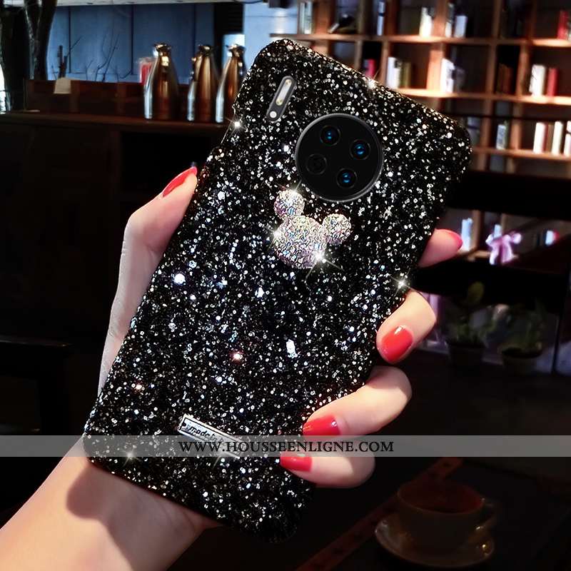 Coque Huawei Mate 30 Pro Créatif Tendance Strass Net Rouge Élégant Grand Rat