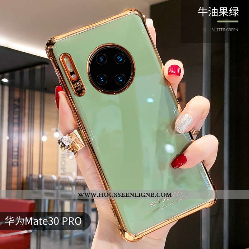 Coque Huawei Mate 30 Pro Silicone Personnalité Incassable Clair Vert Tendance Étui Verte