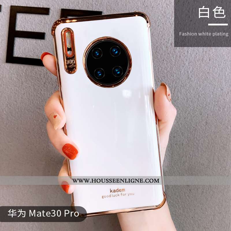 Coque Huawei Mate 30 Pro Silicone Personnalité Incassable Clair Vert Tendance Étui Verte