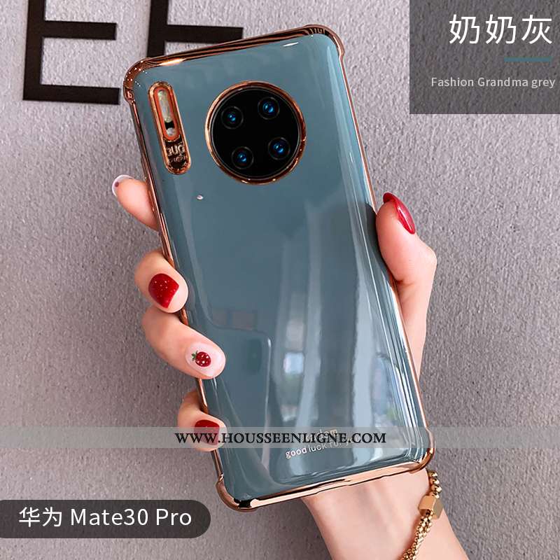 Coque Huawei Mate 30 Pro Silicone Personnalité Incassable Clair Vert Tendance Étui Verte
