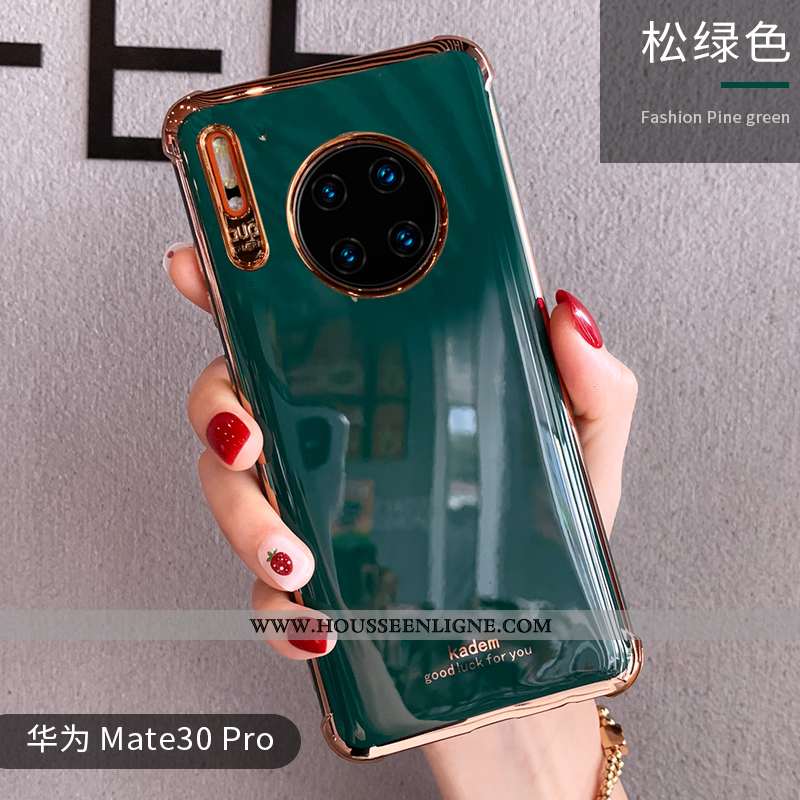 Coque Huawei Mate 30 Pro Silicone Personnalité Incassable Clair Vert Tendance Étui Verte
