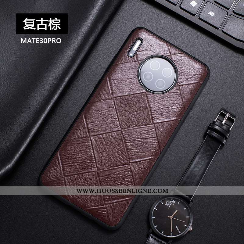 Coque Huawei Mate 30 Pro Ultra Tendance Luxe Marron Incassable Fluide Doux Téléphone Portable