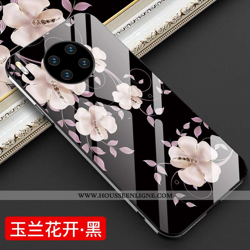 Coque Huawei Mate 30 Pro Verre Personnalité Créatif Mode Luxe Blanc Miroir Blanche