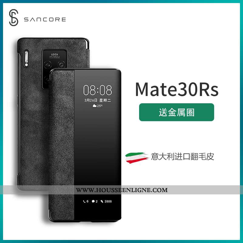 Coque Huawei Mate 30 Rs Daim Fourrure Protection Étui Windows Net Rouge Tendance Verte